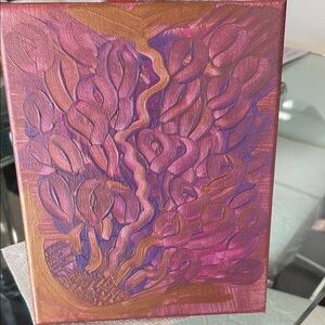 Abstract metallic Purple and Bronze painting